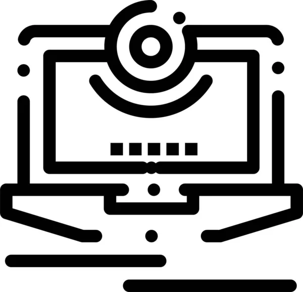 Ikona Počítače Fotoaparátu Kategorii Data Analýza Databáze — Stockový vektor