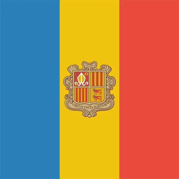 Andorra Country Flag Icon Flachen Stil — Stockvektor