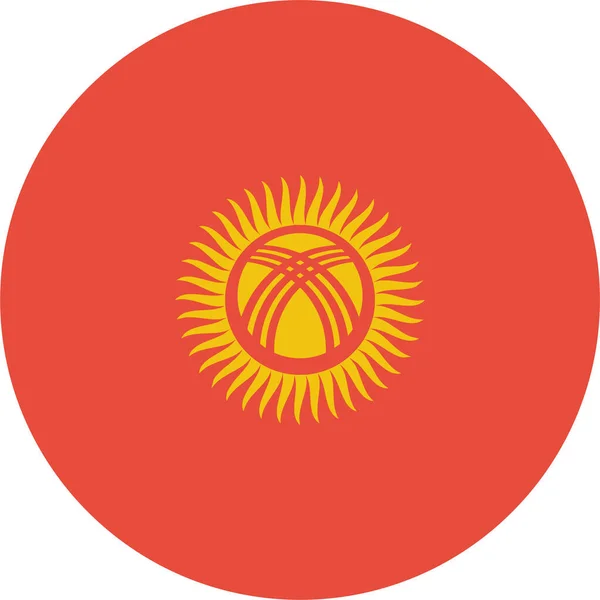 Drapeau Pays Kyrgyzstan Icône Dans Style Plat — Image vectorielle