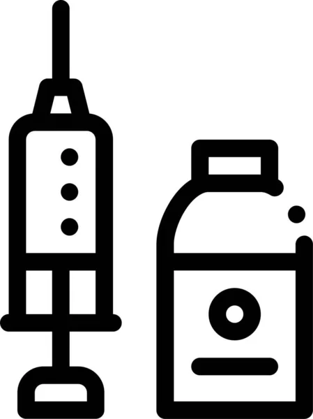 Ενέσεις Ποτήρι Φάρμακο Εικονίδιο Στο Περίγραμμα Στυλ — Διανυσματικό Αρχείο
