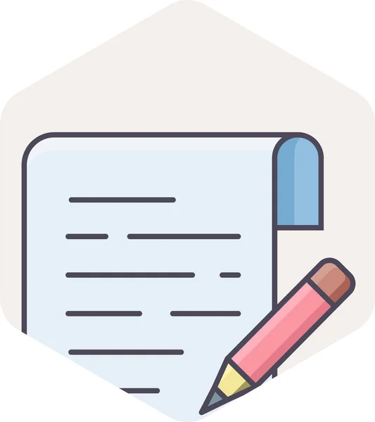 Nota Notas Icono Escritura Estilo Contorno Lleno — Vector de stock