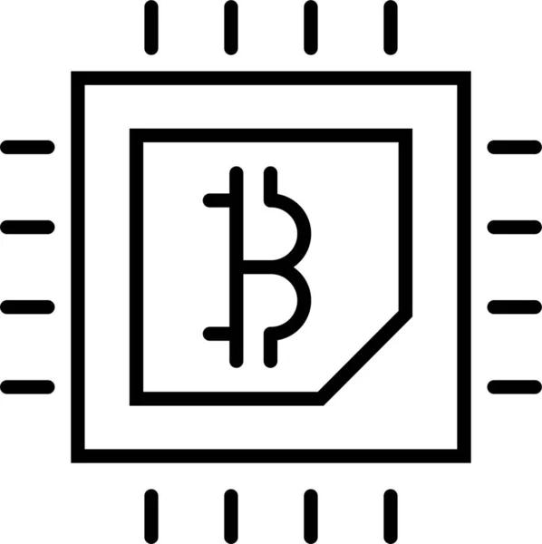 Значок Bitcoin Blockchain Cpu — стоковый вектор