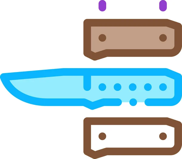 Characteristics Handle Knife Icon — Stock Vector