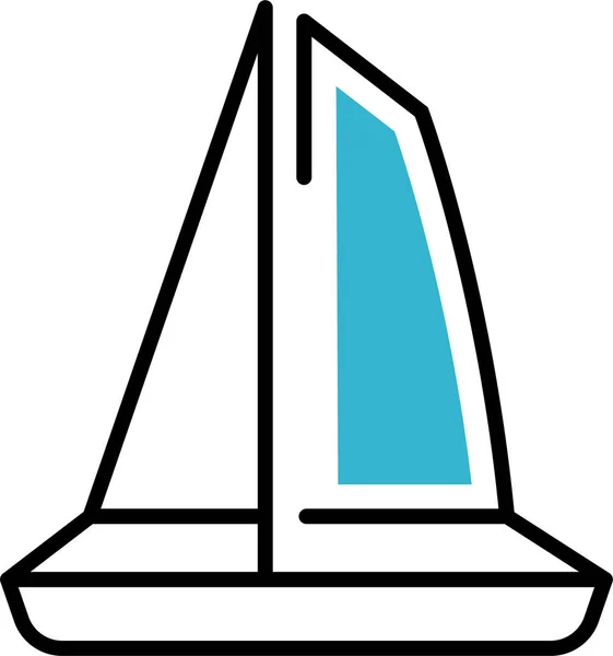 Yachting Jacht Vervoer Pictogram Zomer Categorie — Stockvector