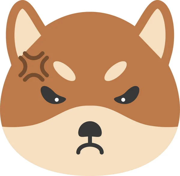 Ícone Emoticon Cão Animal Estilo Plano — Vetor de Stock