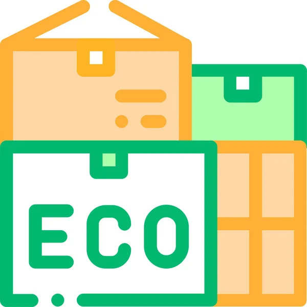 Contenedor Eco Material Icono — Archivo Imágenes Vectoriales