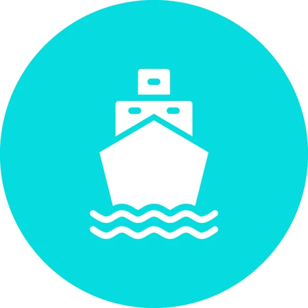 Segelschiff Ikone Abzeichen Stil — Stockvektor
