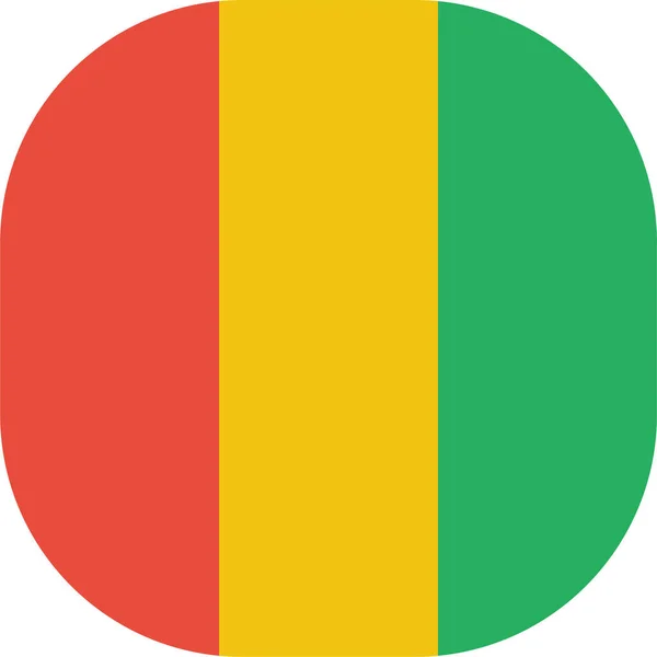 Bandera Del País Icono Guinea Estilo Plano — Vector de stock