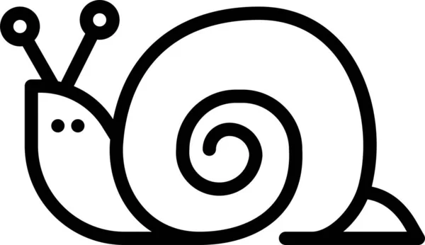 Coquille Mollusque Icône Lente Dans Style Contour — Image vectorielle
