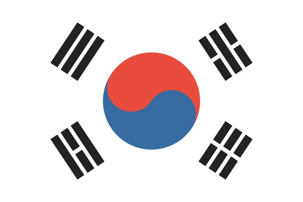 Σημαία Της Χώρας Κορέα Εικονίδιο Επίπεδη Στυλ — Διανυσματικό Αρχείο