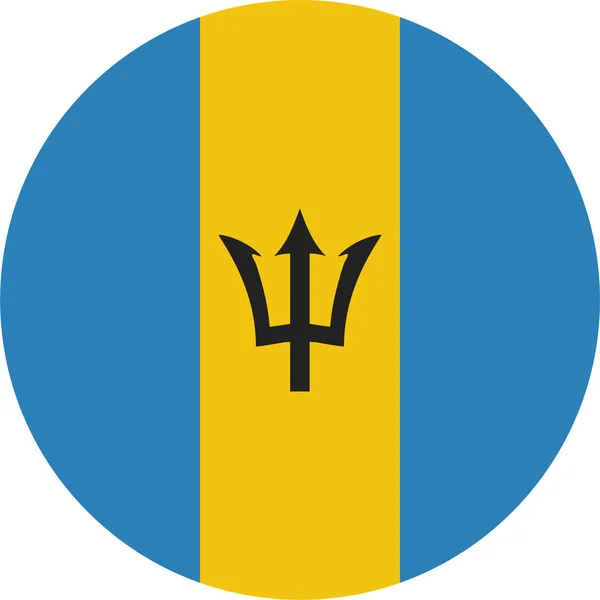 Barbados Ülke Bayrağı Simgesi Düz Stil — Stok Vektör