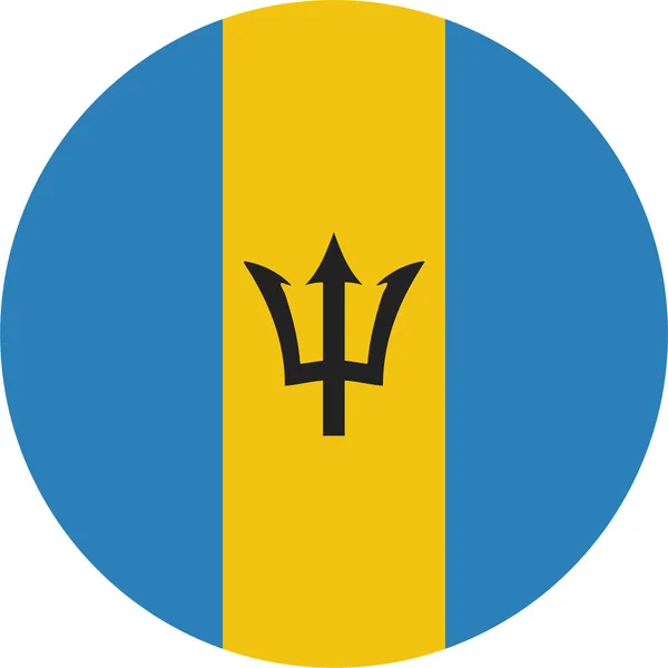 Barbados Country Flag Icoon Vlakke Stijl — Stockvector