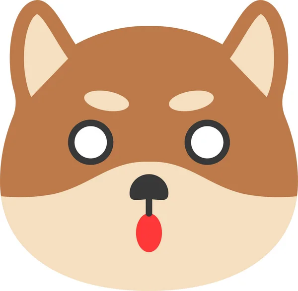 Animal Perro Emoticono Icono Estilo Plano — Vector de stock