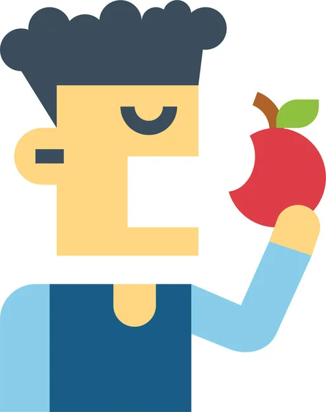 Eat Eating Fruit Icon — Stock Vector