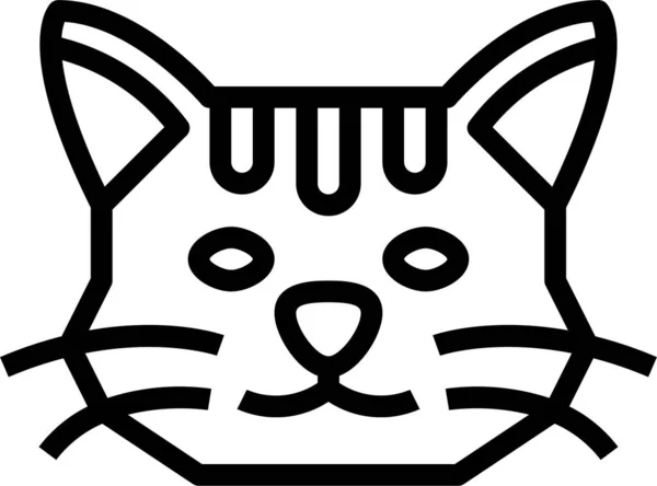 Shorthair Γάτα Αναπαράγει Εικονίδιο Στυλ Περίγραμμα — Διανυσματικό Αρχείο