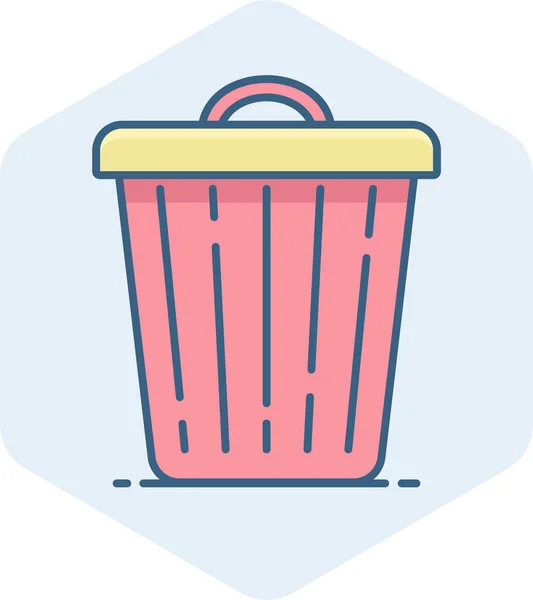 Delete Trash Bin Icon Filled Outline Style — Stock Vector