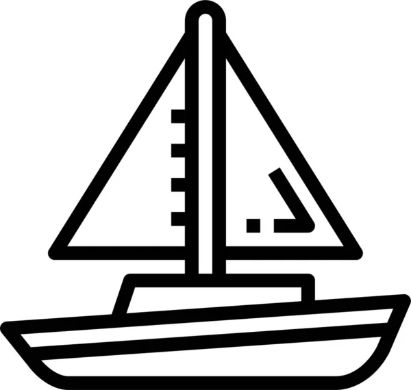 Иконка Парусника Лодки Категории Транспортных Средств Режимов Транспортировки — стоковый вектор