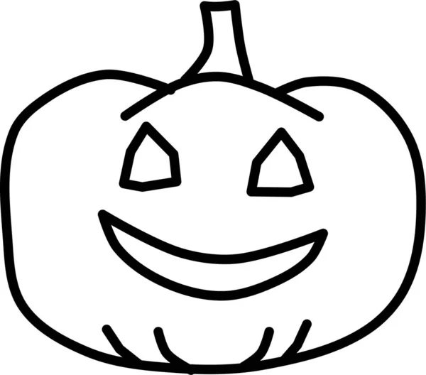Evil Halloween Pumpkin Icon Outline Style — Stock Vector