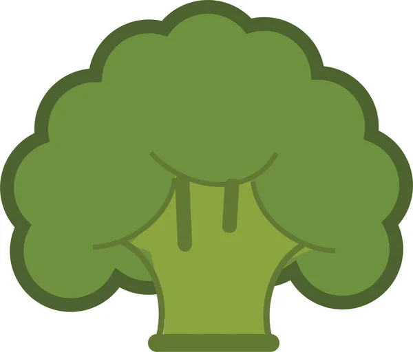 Brokolice Potraviny Čerstvé Ikony Plochém Stylu — Stockový vektor