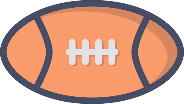Icône Américaine Football Ballon Dans Style Contour Rempli — Image vectorielle