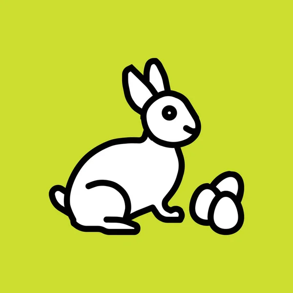 Tavşanlı Paskalya Yumurtası Simgesi — Stok Vektör