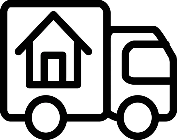 Building Cargo Estate Icon Outline Style — Stock Vector