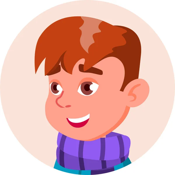 Boy Child Emotion Icon Flat Style — Stock Vector