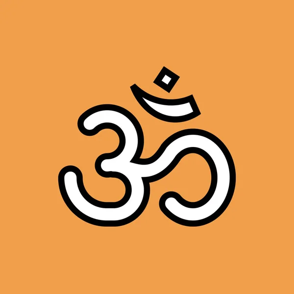 Ikon Suci Hindu Ilahi Dalam Gaya Garis Penuh - Stok Vektor