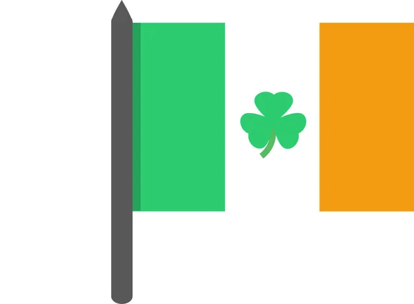 节旗爱尔兰图标 扁平风格 — 图库矢量图片
