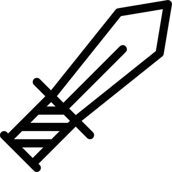 Schwertwaffen Umriss Symbol Umriss Stil — Stockvektor
