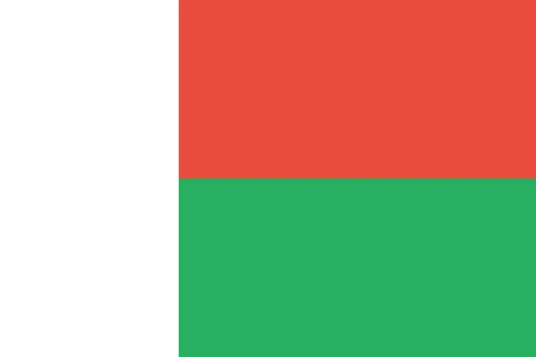 Země Vlajka Madagaskar Ikona Plochém Stylu — Stockový vektor