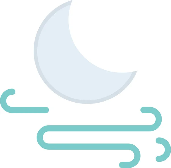 Ícone Noite Previsão Lua Estilo Plano — Vetor de Stock