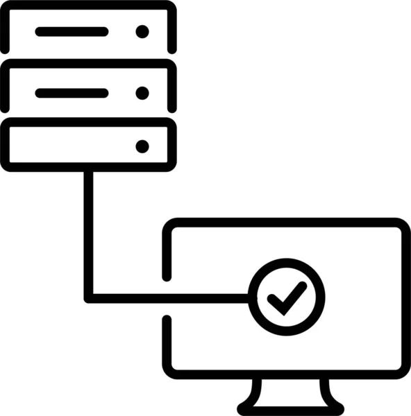 Ordenador Datos Mainframe Icono — Archivo Imágenes Vectoriales