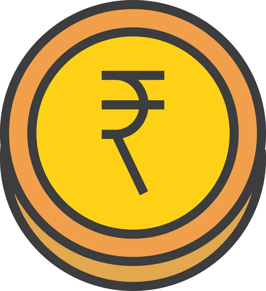 Значок Валюты Бизнес Монет Стиле Заполненного Контура — стоковый вектор