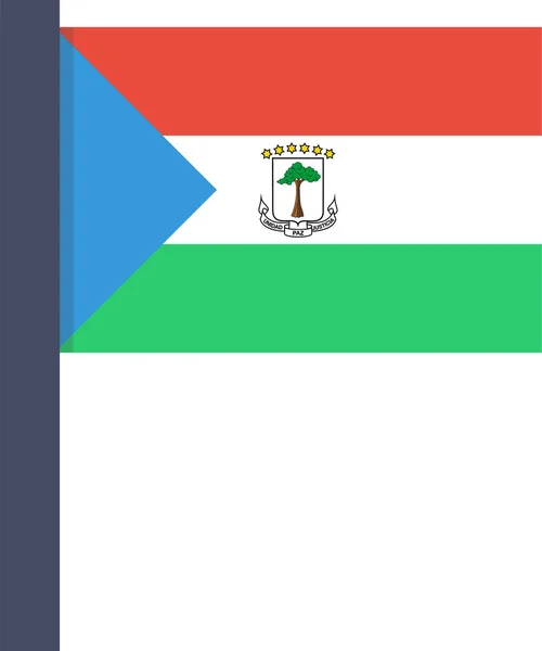 Land Equatoriale Vlag Pictogram Vlakke Stijl — Stockvector