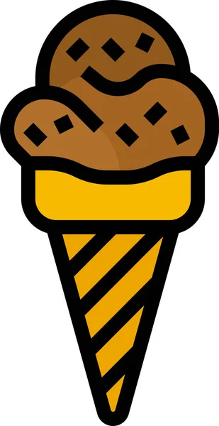 Иконка Мороженого Конусным Кремом — стоковый вектор