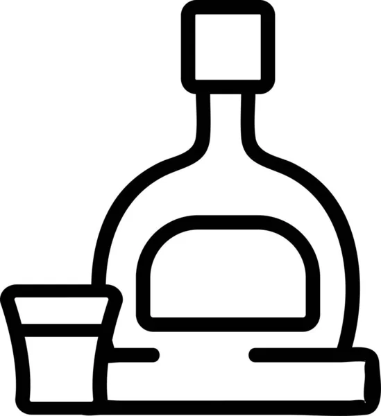 Botella Alcohol Icono Categoría Bebidas Alimenticias — Vector de stock