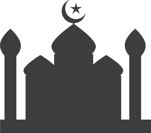 Полумесяц Фестиваль Ислама Икона Твердом Стиле — стоковый вектор