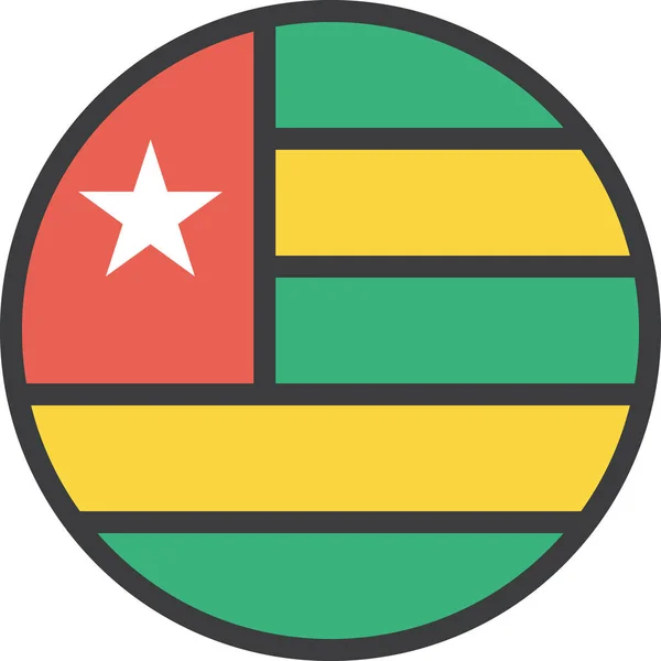 アフリカの国旗アイコンをフルアウトラインで表示 — ストックベクタ