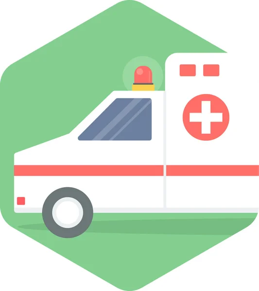 Ambulans Akut Medicinsk Ikon Platt Stil — Stock vektor