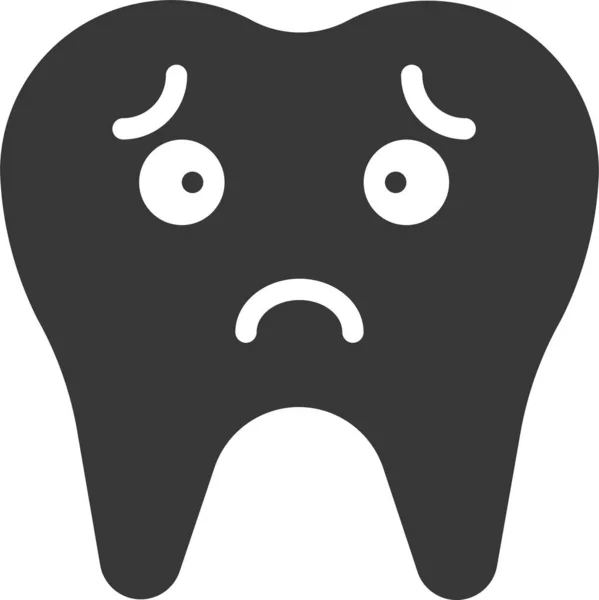 Emoticono Emoji Dental Icono Estilo Sólido — Archivo Imágenes Vectoriales