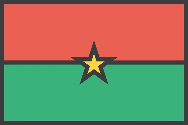 Ícone País Burkina Africano Estilo Esboço Preenchido — Vetor de Stock