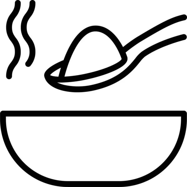 Cocinero Método Cocina Icono Plato Estilo Del Esquema — Archivo Imágenes Vectoriales