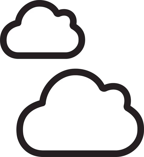 Bewolkte Wolken Pictogram Omtrek Stijl — Stockvector