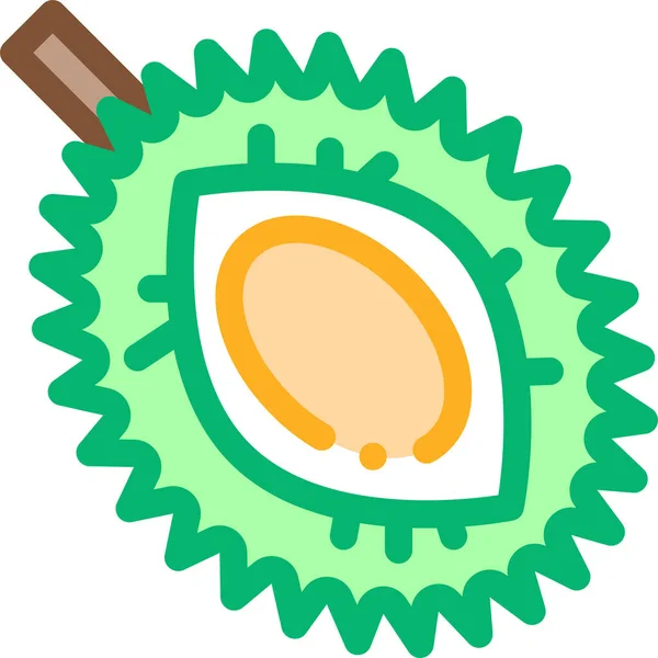 Durian Exotic Fresh Icon Culture Communities Category — Stock Vector