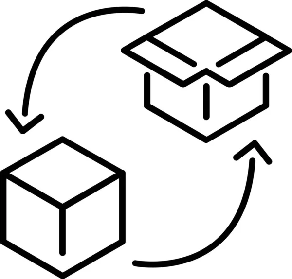 Box Affärer Utbyte Ikon — Stock vektor