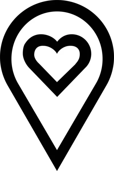 Heart Valentine Love Icon Outline Style — Stock Vector