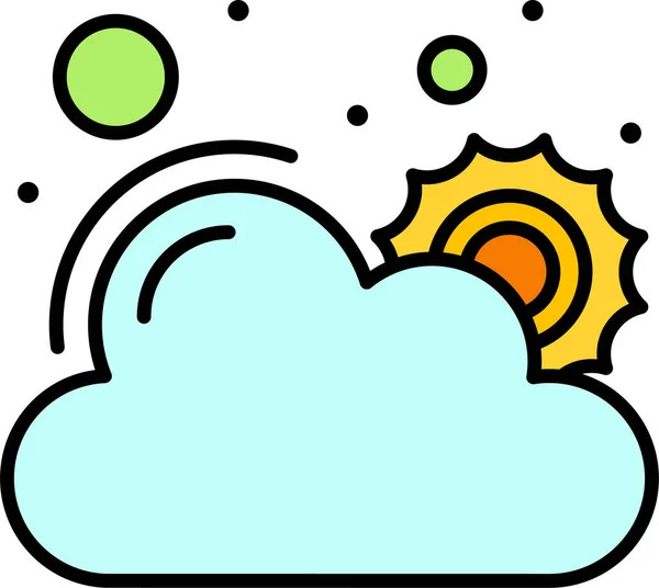 Chmura Dzień Słońce Ikona Wiosenny Kategoria — Wektor stockowy