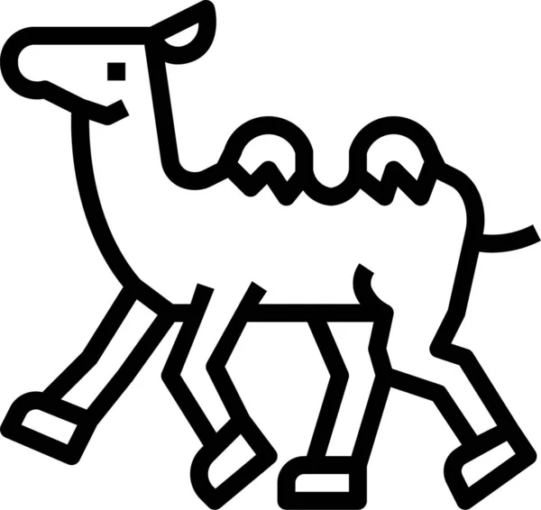 Ícone Animal Zoológico Camelo Estilo Esboço — Vetor de Stock
