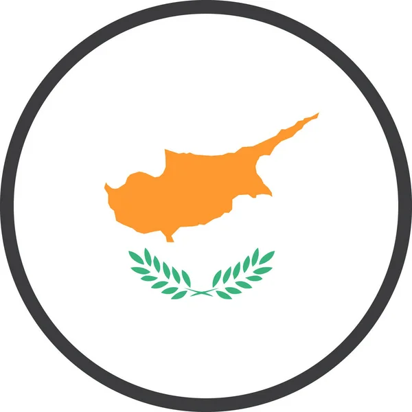 País Cyprus Icono Europeo Estilo Contorno Lleno — Vector de stock